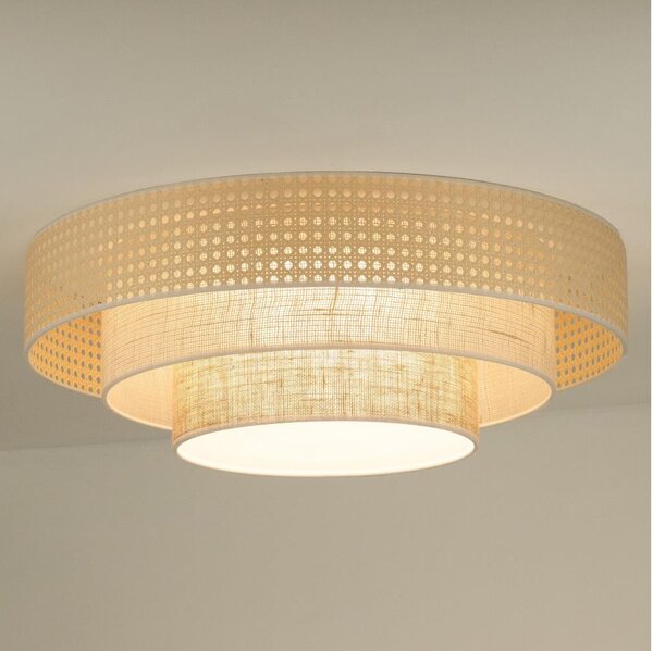 Duolla - LED Stropní svítidlo LUNETA LED/26W/230V pr. 60 cm 4000K ratan/béžová