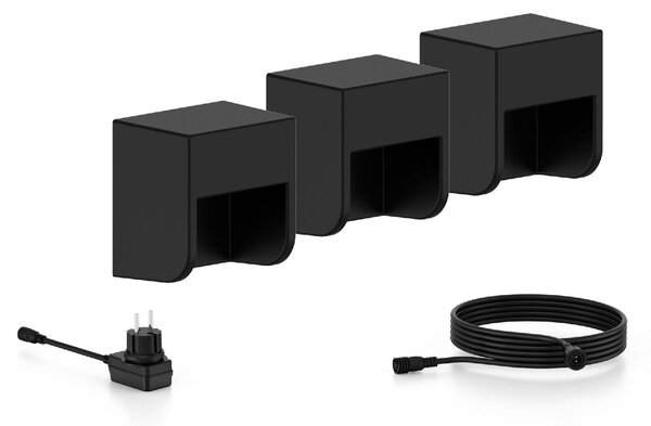 Grits GardenLink venkovní nízkonapětové nástěnné svítidlo 3x LED 1,5W 180lm 2700K 24V IP44, černé