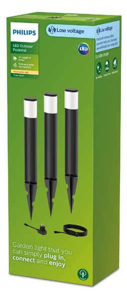 Purex GardenLink venkovní nízkonapětové zemní svítidlo 3x LED 1,5W 180lm 2700K 24V IP44, černé