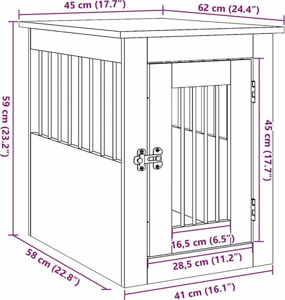 VidaXL Psí bouda a koncový stolek 45 x 62 x 59 cm kompozit [862174] Barva: dub sonoma