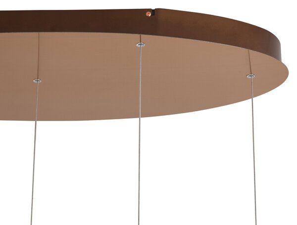 Designové závěsné svítidlo růžové zlato s jantarovým sklem vč. LED, 3-stupňově stmívatelné, 5-světelné Easylift - Fiera