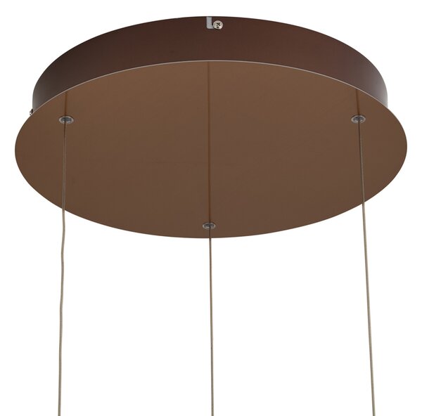 Designové závěsné svítidlo v barvě růžového zlata s jantarovým sklem vč. LED 3-stupňově stmívatelné 3-světelné Easylift - Fiera