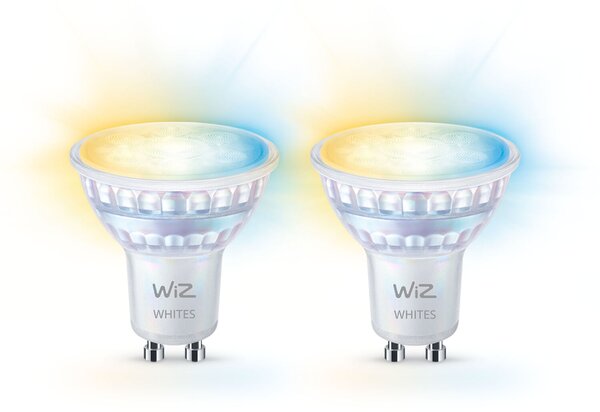 WiZ SET 2x LED skleněná žárovka GU10 PAR16 4,9W (50W) 345lm 2700-6500K IP20, stmívatelná