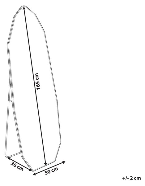 Stojací zrcadlo TARTAS 165 cm Kov Zlatá
