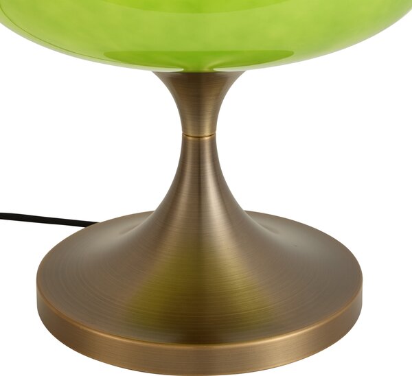 Retro stolní lampa tmavě bronzová se zeleným skleněným stínidlem 31 cm - Glaze