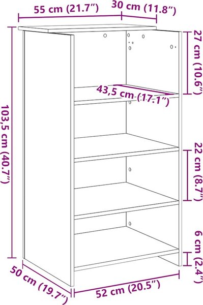 VidaXL Recepční stůl 55x50x103,5 cm kompozitní dřevo [859015] Barva: Černá