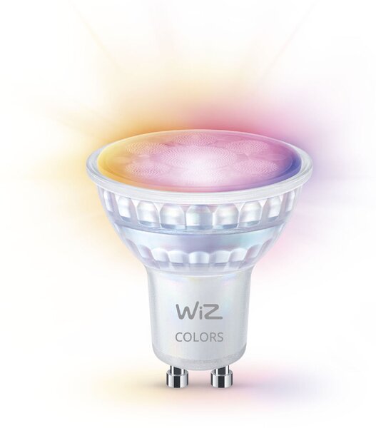 WiZ LED skleněná žárovka GU10 PAR16 4,7W 345lm 2200-6500K RGB IP20, stmívatelná