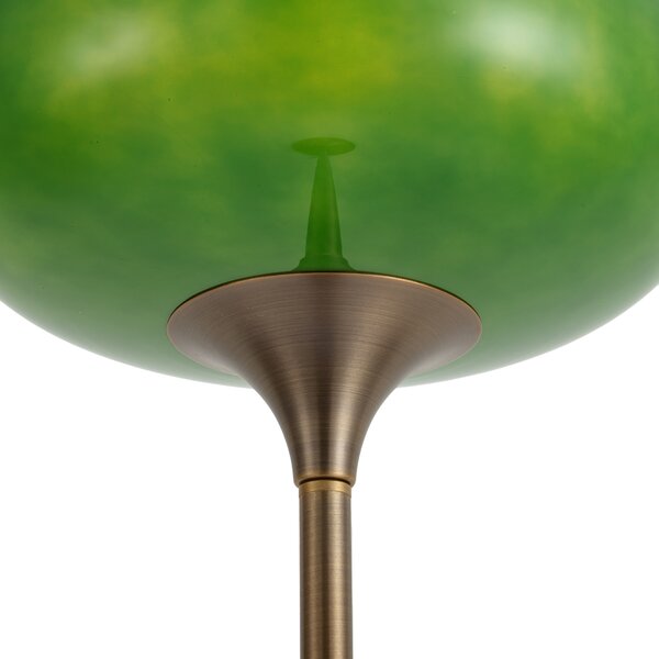 Retro stojací lampa tmavě bronzová se zeleným skleněným stínidlem 150 cm - Glaze