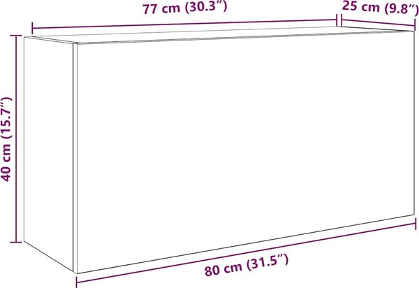 VidaXL Koupelnová nástěnná skříňka 80 x 25 x 40 cm kompozit [860093] Barva: dub sonoma