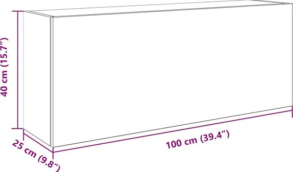 VidaXL Koupelnová nástěnná skříňka 100x25x40 cm kompozitní dřevo [860109] Barva: Betonová šedá