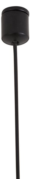Art Deco závěsná lampa bronzová s jantarovým sklem, 8 světel - Text