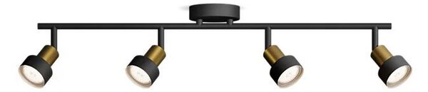 Conduit bodové svítidlo 4x GU10 5W bez zdroje 69,5cm IP20, černé/zlaté
