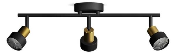 Conduit bodové svítidlo 3x GU10 5W bez zdroje 48,5cm IP20, černé/zlaté