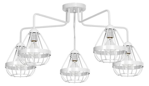 Přisazený lustr RING 5xE27/60W/230V pavouk bílý