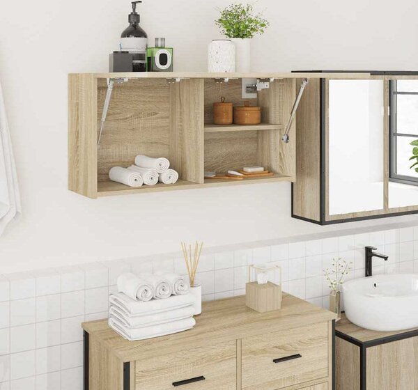 VidaXL Koupelnová nástěnná skříňka 80 x 25 x 40 cm kompozit [860093] Barva: dub sonoma