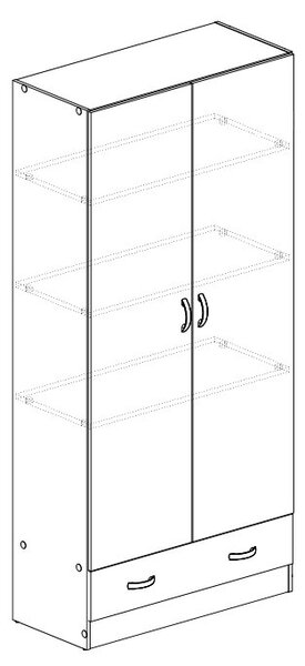Dvoudveřová šatní skříň 70403 dub sonoma - TVI