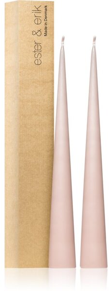 Ester & erik cone candles soft rose (no. 52) dekorativní svíčka 2x37 cm
