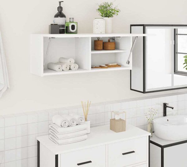 VidaXL Koupelnová nástěnná skříňka 80 x 25 x 30 cm kompozit [860079] Barva: Bílá