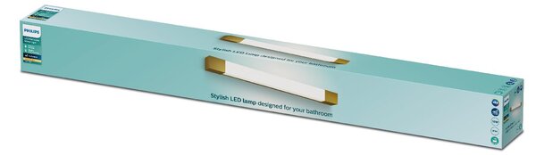 Rover koupelnové nástěnné svítidlo LED 10W 900lm 2700K nestmívatelné 63cm hranaté IP44, mosazné
