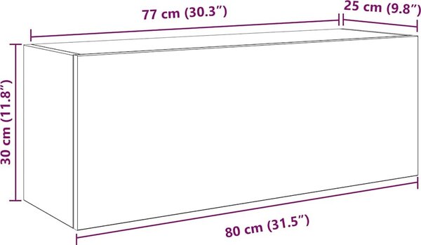 VidaXL Koupelnová nástěnná skříňka 80 x 25 x 30 cm kompozit [860079] Barva: Bílá