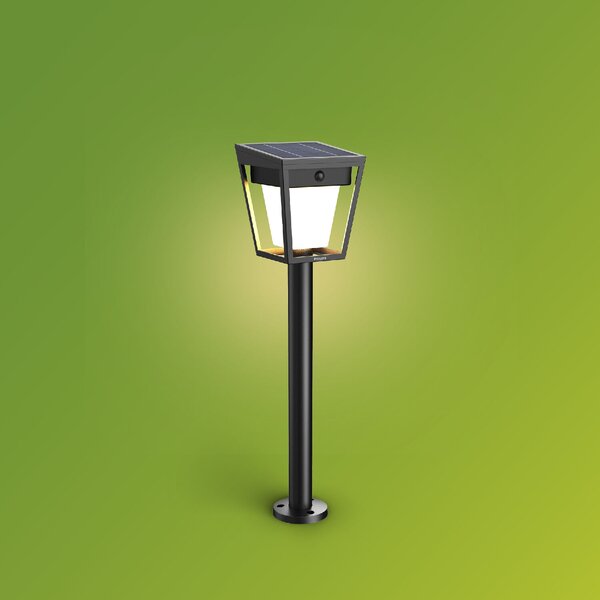 Nissa UltraEfficient solární LED sloupek s pohybovým senzorem 1,8W 250/25lm 3000K IP44, černý