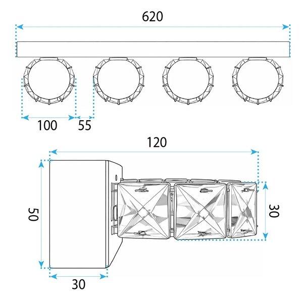 Toolight Nástěnné LED osvětlení APP1940-4W chrom
