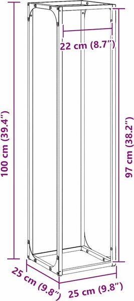 VidaXL Stojan na palivové dřevo Ocel válcovaná za studena [864269] Barva: antracitová