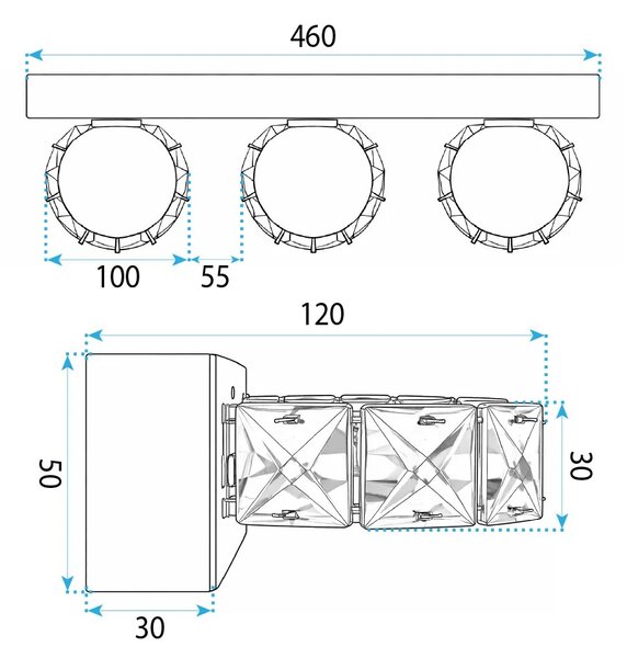 Toolight Nástěnné LED osvětlení APP1938-3W chrom