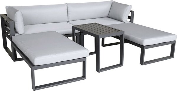Set zahradního nábytku SANTO šedý / černý