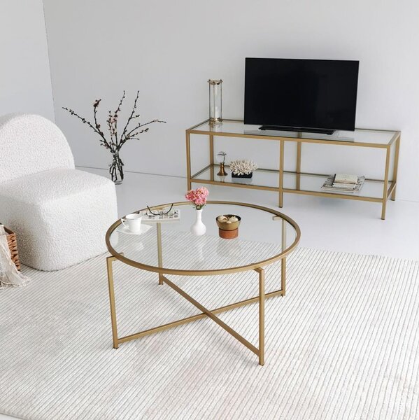 Konferenční stolek GOLD SUN 83 cm zlatá
