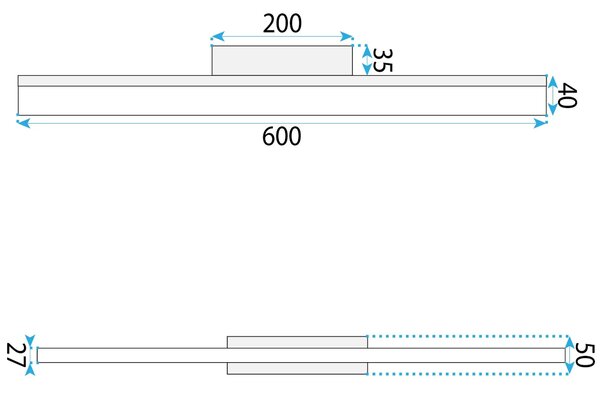 Toolight Nástěnné LED osvětlení 60CM APP1846-1W chrom