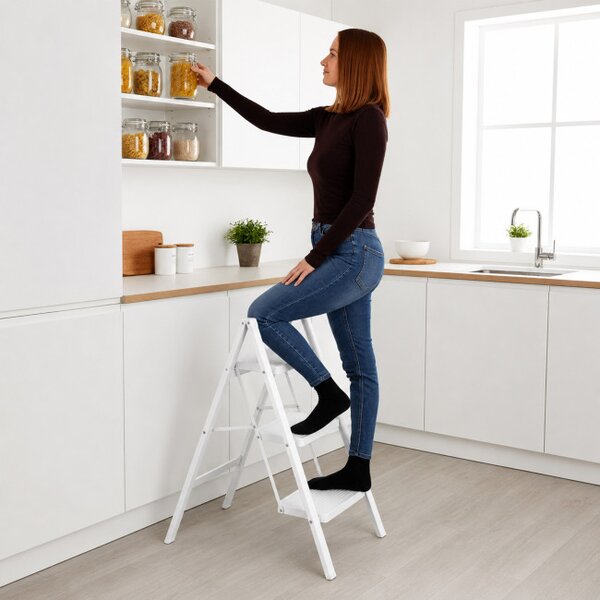 Skládací schůdky EASYSTEP 3-stupňové bílé