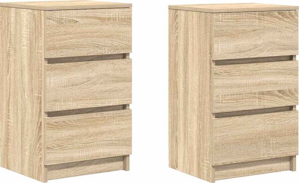 VidaXL Noční skříňky se 3 zásuvkami 2 ks 39x35x65 cm [861342] Barva: Bílá