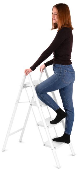 Skládací schůdky EASYSTEP 4-stupňové bílé