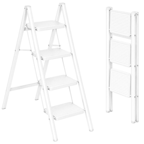 Skládací schůdky EASYSTEP 4-stupňové bílé