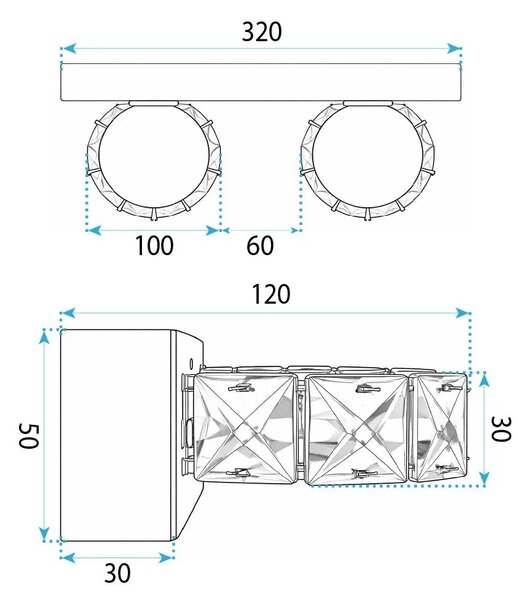 Toolight Nástěnné LED osvětlení APP1936-2W chrom
