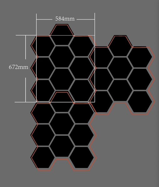 Akustický panel s dřevěnou dýhou - Hexagon - dekor dub světlý | 79,8×66 cm | AKH001 | .cz