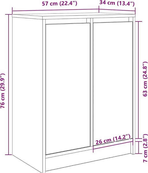 VidaXL Botník 57x34x76 cm kompozitní dřevo [861868] Barva: kouřový dub