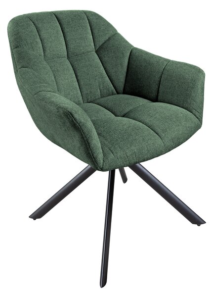 Tmavě zelená otočná jídelní židle Lomano