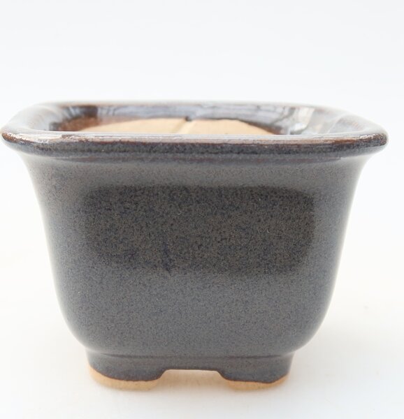 E-bonsai Keramická bonsai miska 6,5 x 6,5 x 5 cm šedá