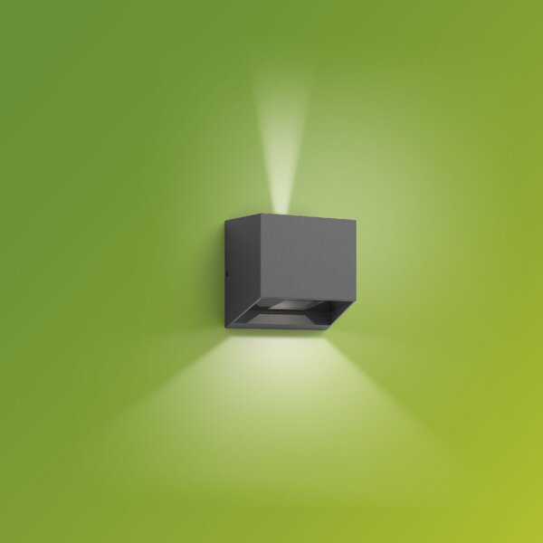 Alix UltraEfficient venkovní nástěnné LED svítidlo 4,3W 800lm 2700K IP44, antracitové