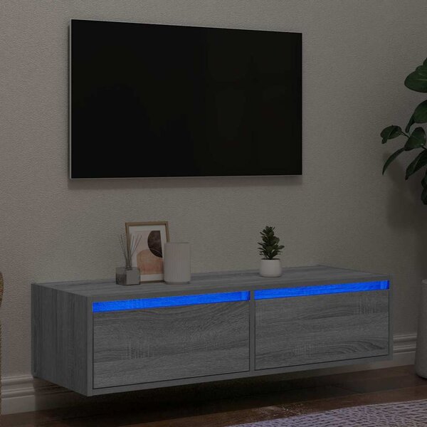 VidaXL TV skříňka s LED osvětlením 100X35,5x25 cm [860241] Barva: Černý dub