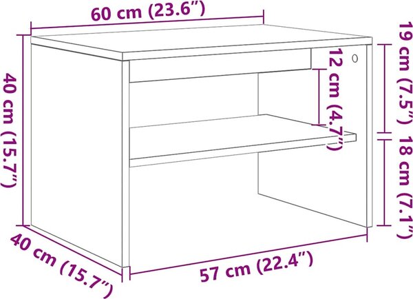 VidaXL TV stolek 60x40x40 cm kompozitní dřevo [859102] Barva: hnědý dub
