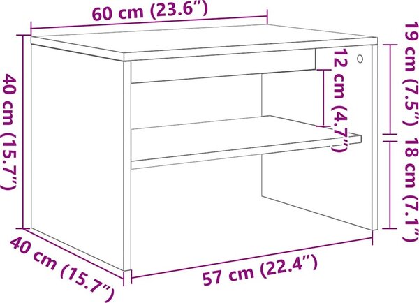 VidaXL TV stolek 60x40x40 cm kompozitní dřevo [859102] Barva: hnědý dub