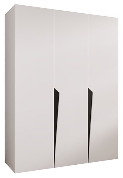 Šatní skříň PIANO 1, 150x52x202 cm | Bílá mat / černé úchyty
