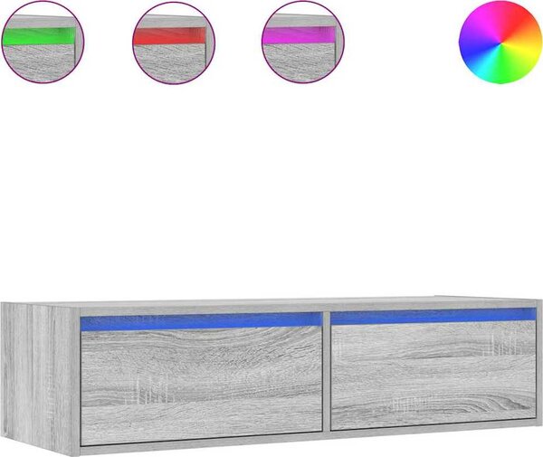 VidaXL TV skříňka s LED osvětlením 100X35,5x25 cm [860241] Barva: Černý dub