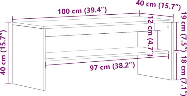VidaXL TV skříňka 100 x 40 x 40 cm kompozitní dřevo [862402] Barva: Bílá