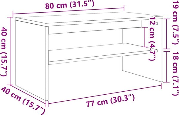 VidaXL TV stolek 80 x 40 x 40 cm dřevotříska [859117] Barva: Bílá