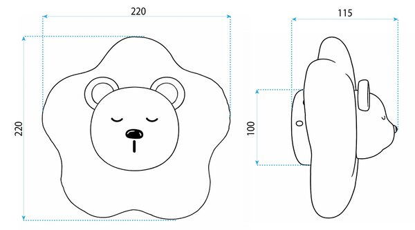 Toolight Nástěnné svítidlo Medvídek LED G181-W bílé