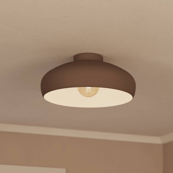 EGLO Stropní světlo Mogano, Ø40cm, kávově hnědá, stmívatelný, Hnědá / rez, Obývací pokoj / jídelna, kov, Skandinávský